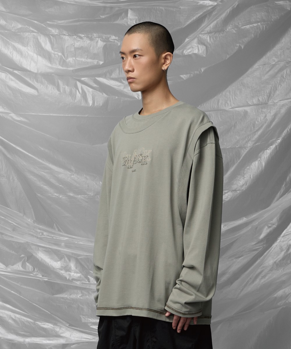 不對稱剪裁長Tee Overlap Sweatshirt