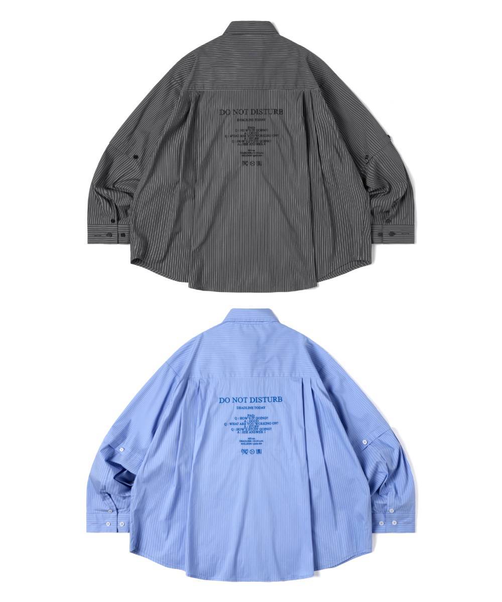  “DND” Oversized Pocket Shirt 電繡條紋襯衫