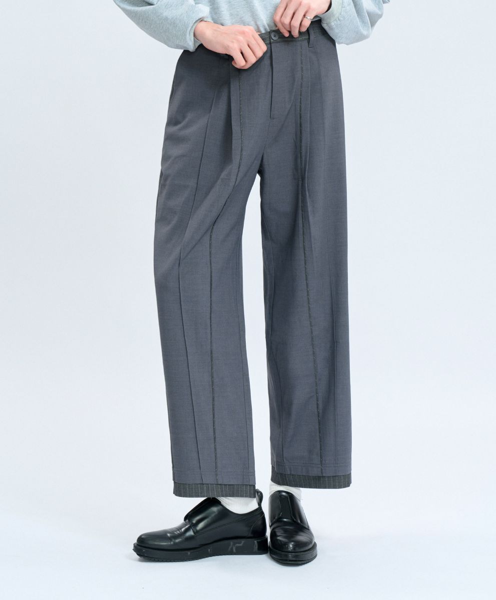 “Office Limited”Trousers 拼接條紋西裝褲