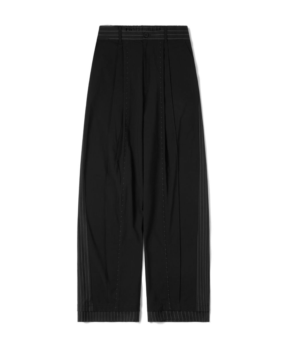 “Office Limited”Trousers 拼接條紋西裝褲