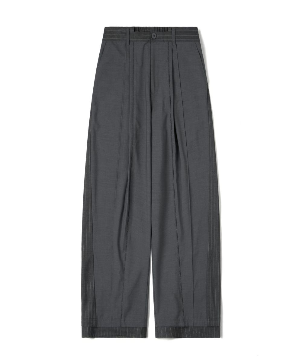 “Office Limited”Trousers 拼接條紋西裝褲