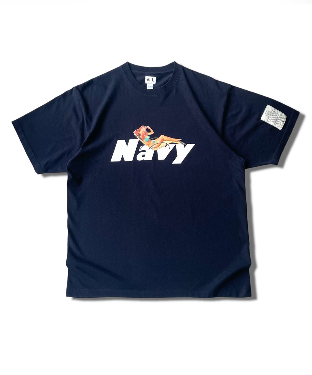 印花短TEE Pinup Model Navy Tee