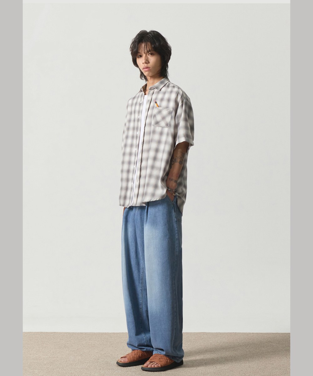 牛仔長褲 All-Sunday WIDE LINEN LIKE DENIM PANTS