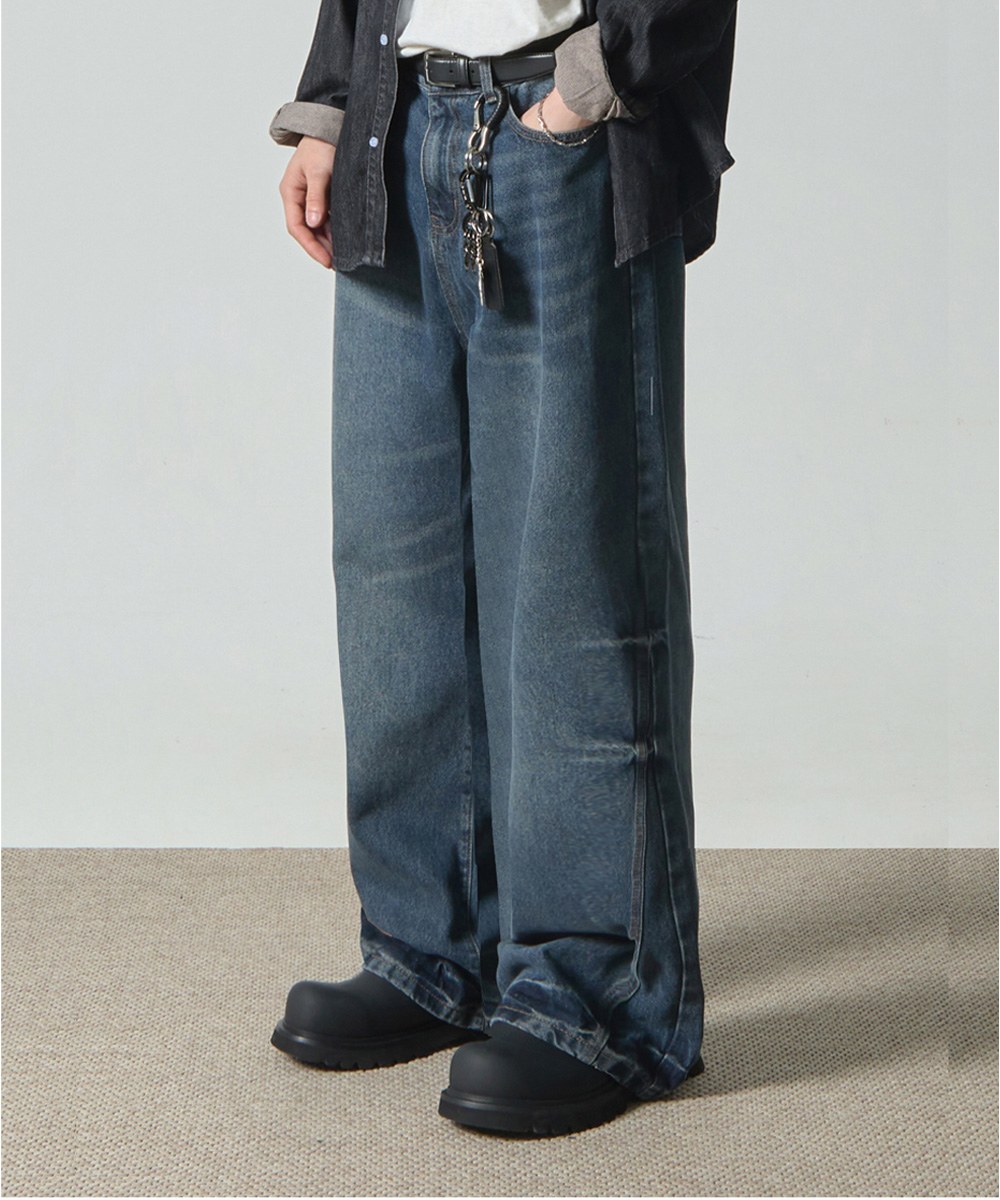 牛仔寬褲 ESSENTIAL WIDE FLARE FIT DENIM PANTS