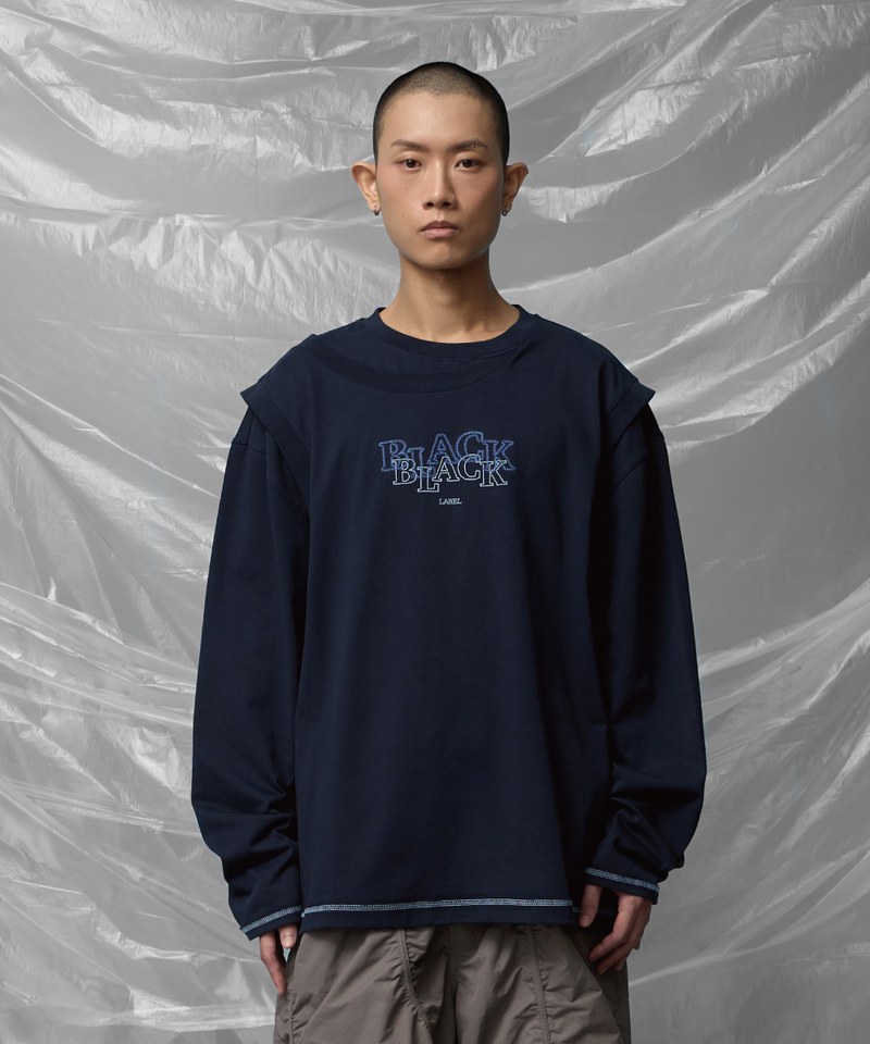 不對稱剪裁長Tee Overlap Sweatshirt