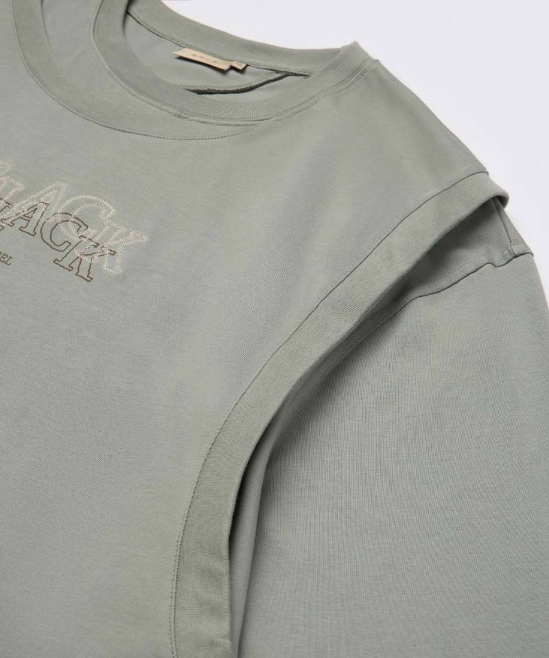 不對稱剪裁長Tee Overlap Sweatshirt