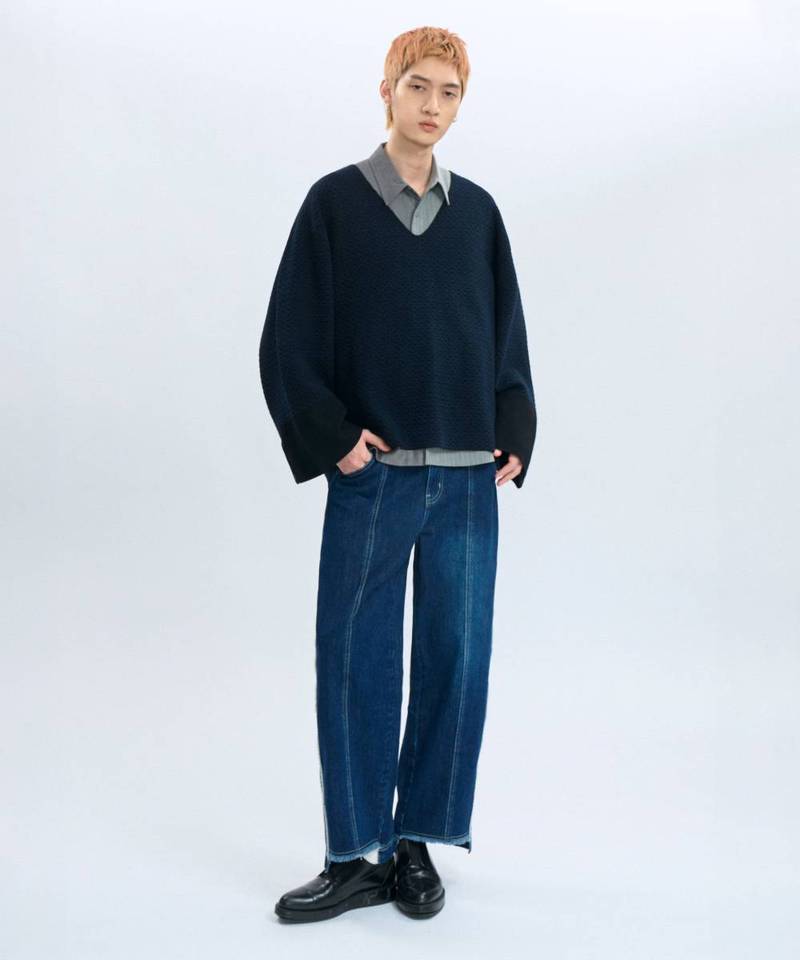 CRV0316-242 “Check Check” Knit Sweater V領針織衫