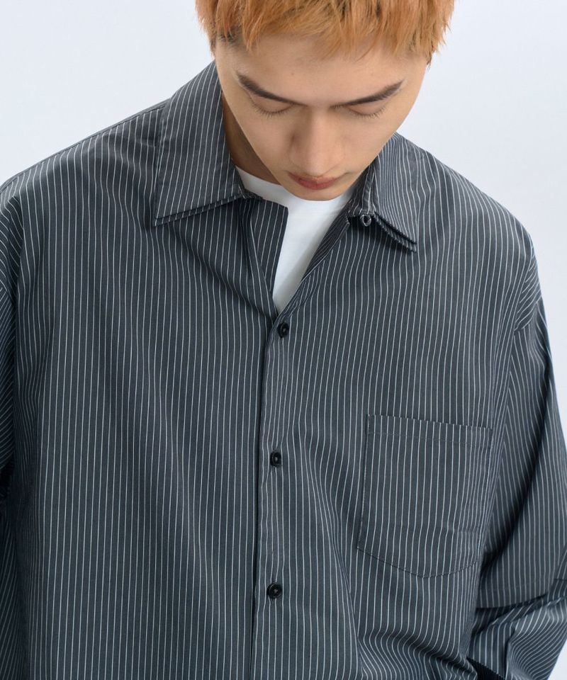 CRV3326-242  “DND” Oversized Pocket Shirt 電繡條紋襯衫