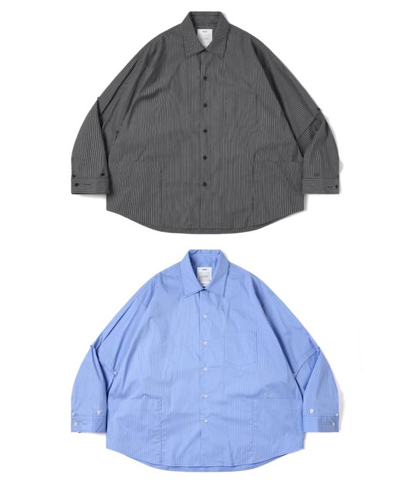  “DND” Oversized Pocket Shirt 電繡條紋襯衫