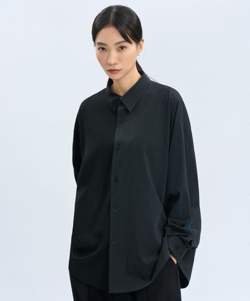 CRV3327-242  “Half Day” Pinstripe Shirt 西料條紋可拆襯衫