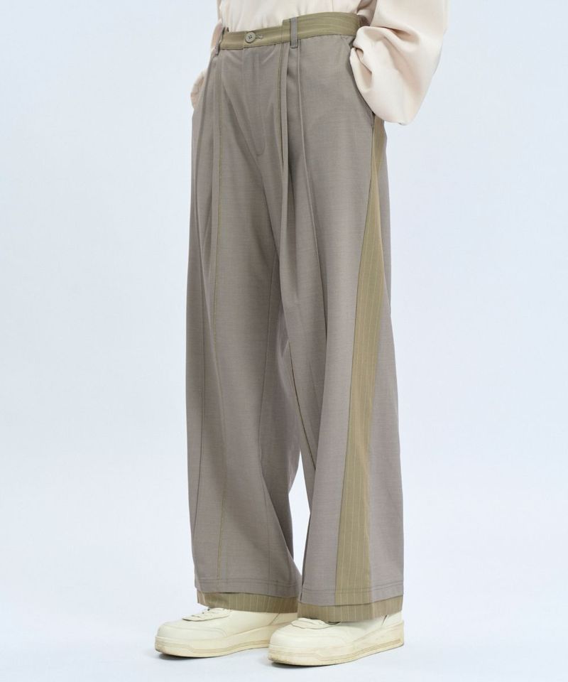 CRV4021-242 “Office Limited”Trousers 拼接條紋西裝褲