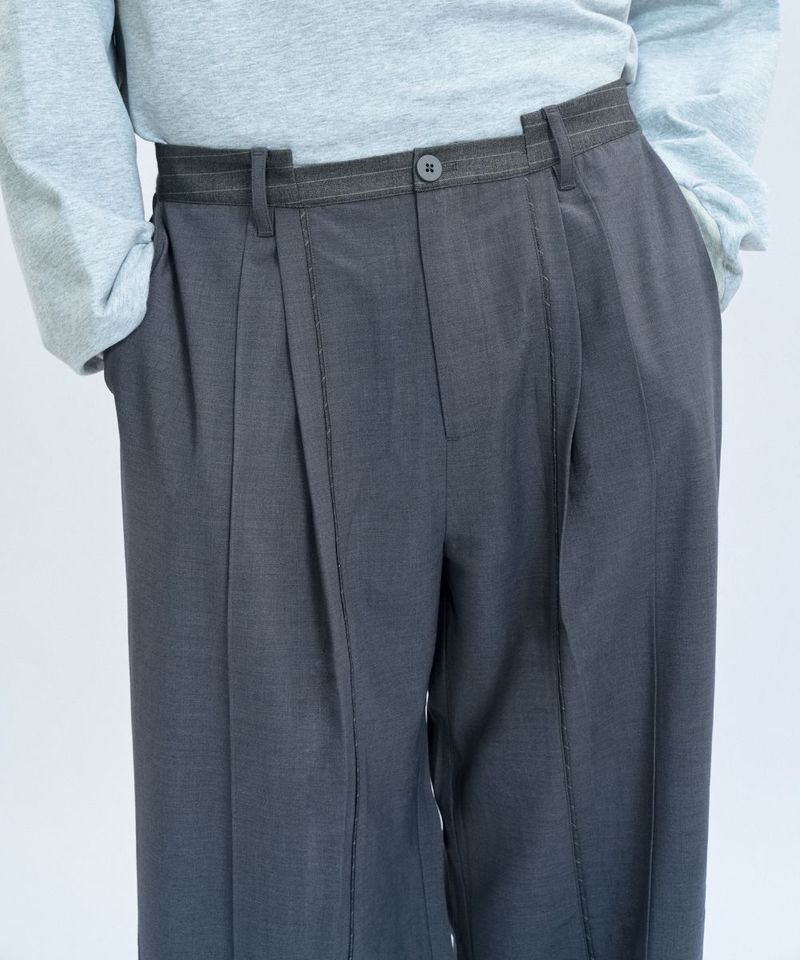 CRV4021-242 “Office Limited”Trousers 拼接條紋西裝褲