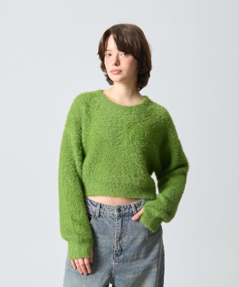 短版針織衫 ESSENTIAL CROP HAIRY ROUND KNIT