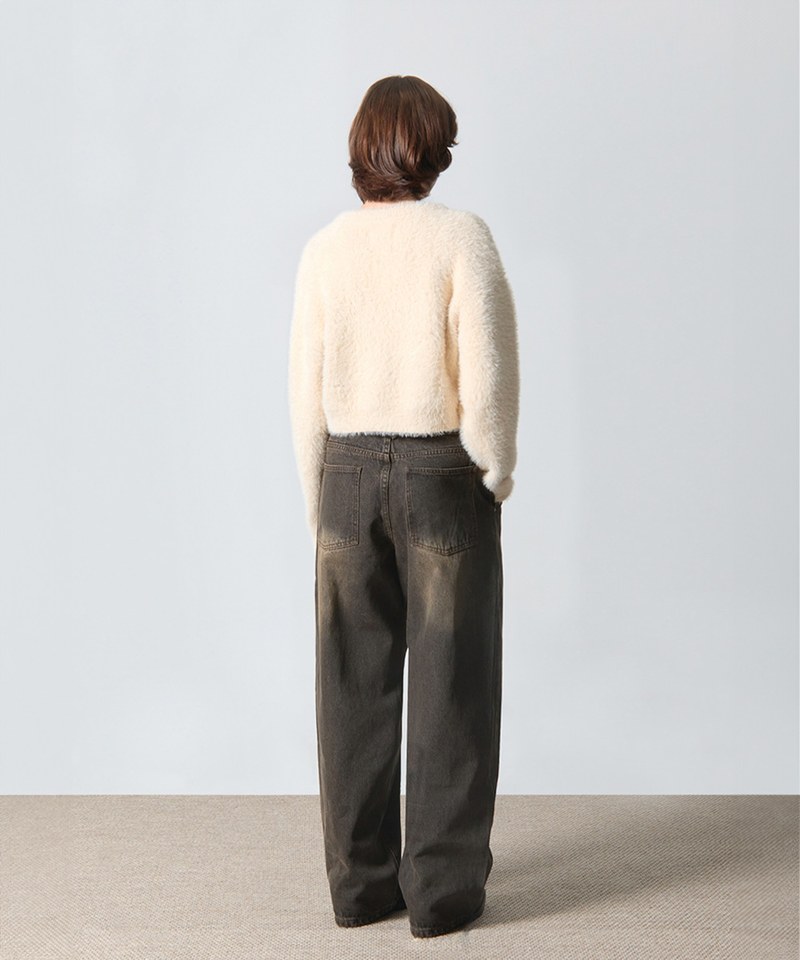 短版針織衫 ESSENTIAL CROP HAIRY ROUND KNIT