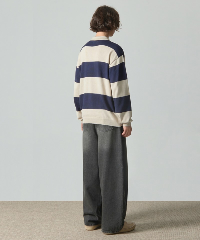 DMB0308-251 條紋長袖針織衫 STRIPE RUGBY LONG-SLEEVE KNIT T-SHIRT