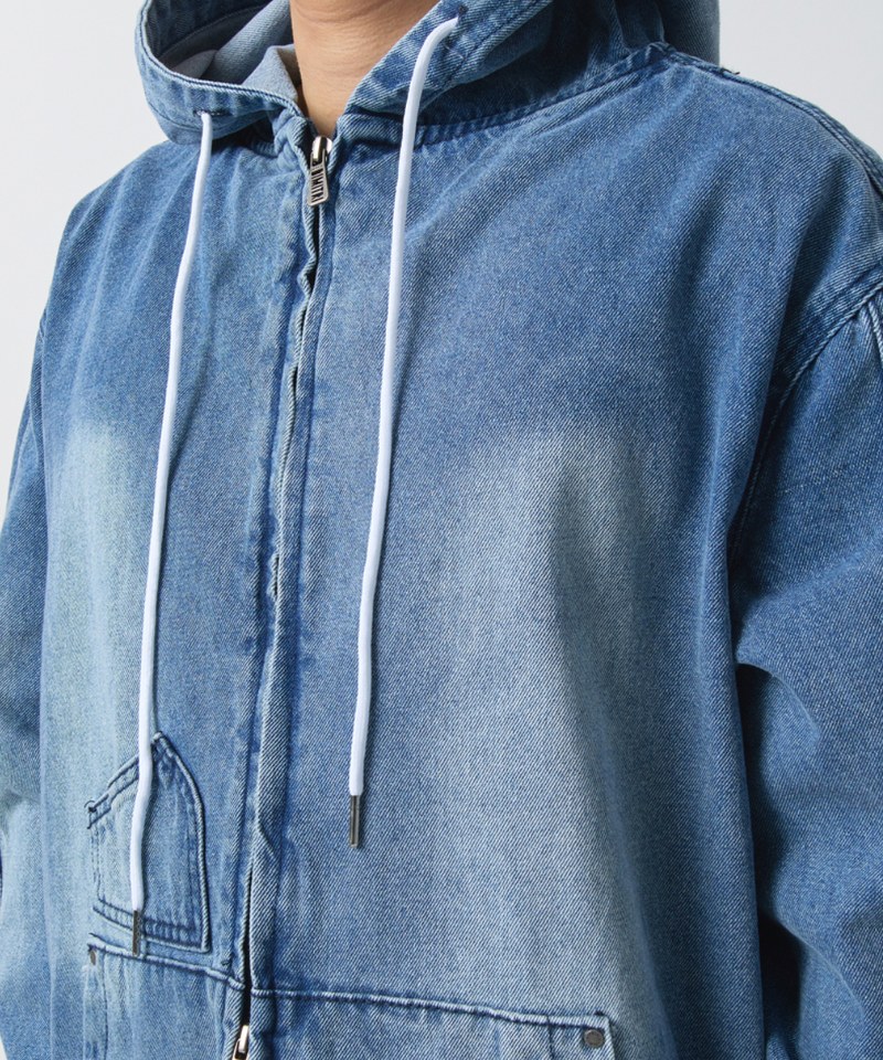 DMB1122-251 連帽牛仔外套 OVERSIZED BIO WASHING DENIM HOODY ZIP-UP