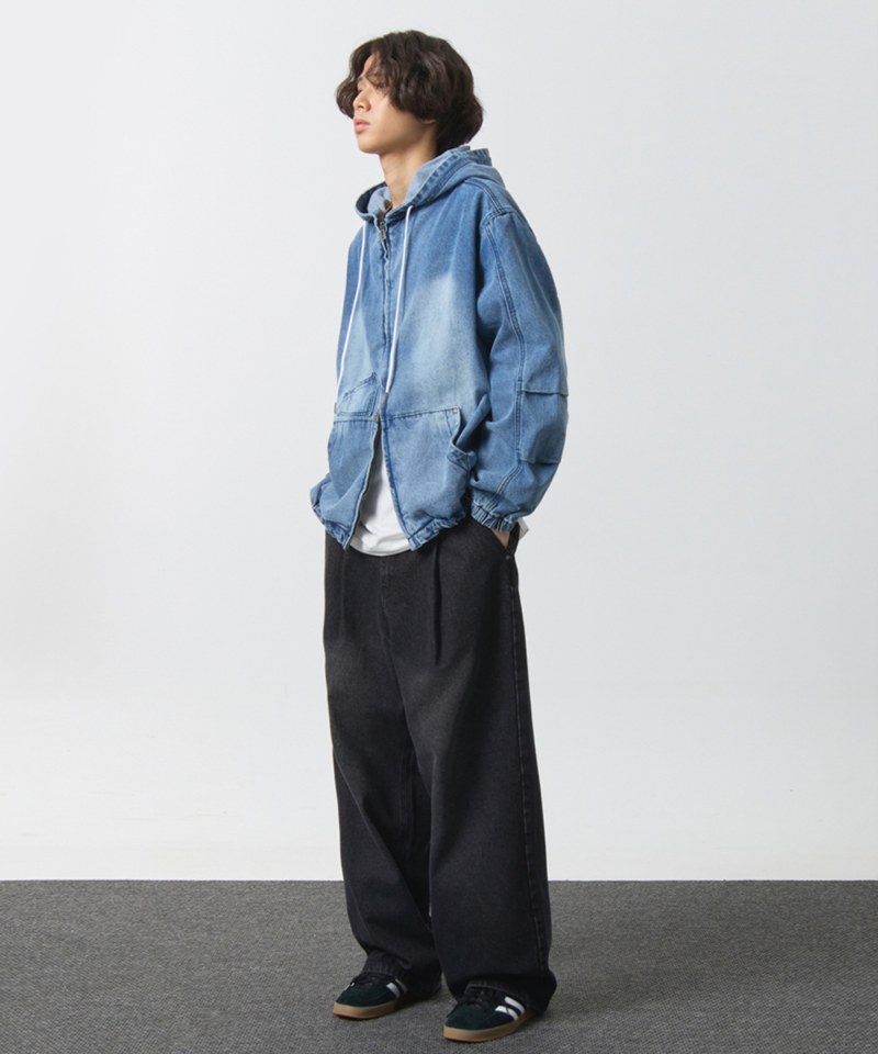 DMB1122-251 連帽牛仔外套 OVERSIZED BIO WASHING DENIM HOODY ZIP-UP