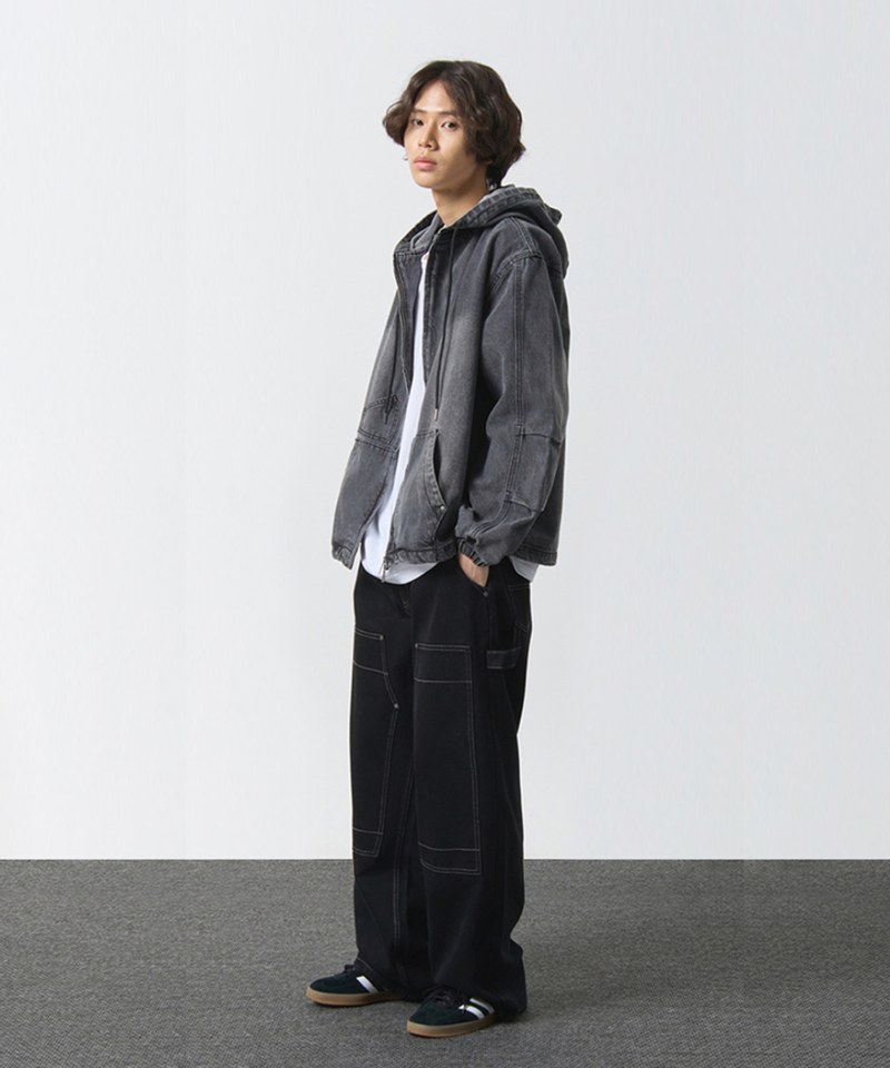 DMB1122-251 連帽牛仔外套 OVERSIZED BIO WASHING DENIM HOODY ZIP-UP