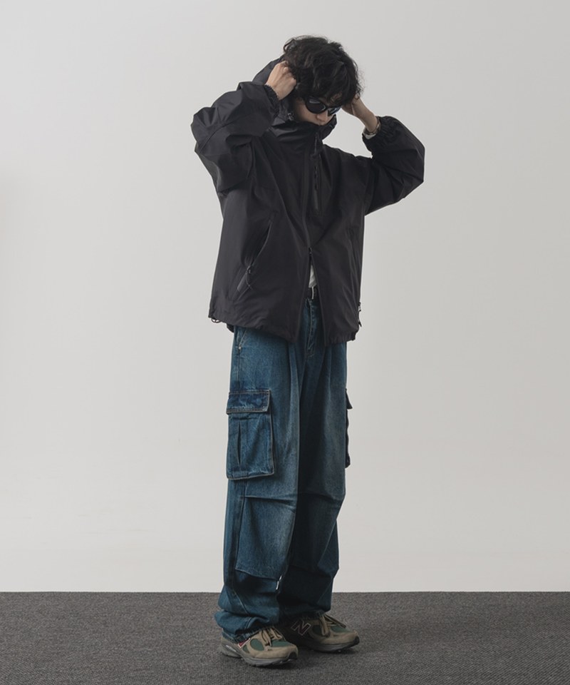 DMB1407-242 降落傘牛仔長褲 ONE-TUCK PARASUIT CARGO DENIM PANTS