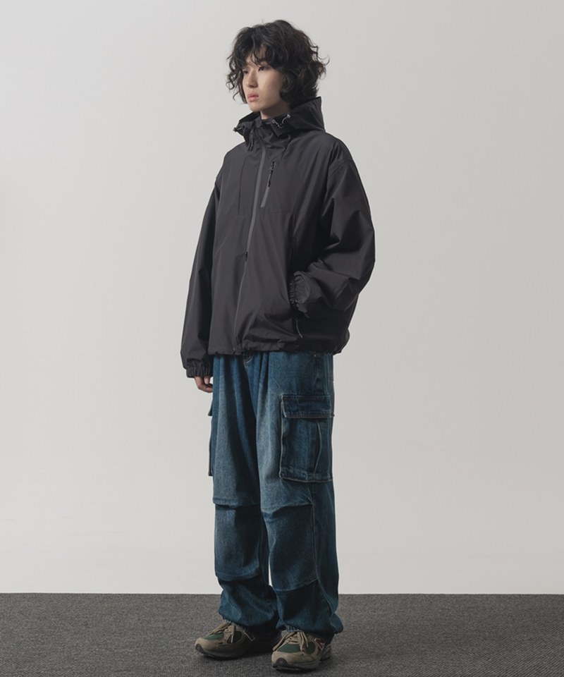 降落傘牛仔長褲 ONE-TUCK PARASUIT CARGO DENIM PANTS