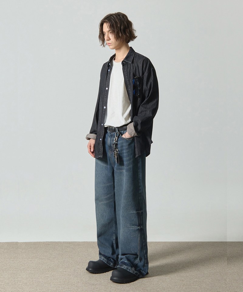 DMB1408-242 牛仔寬褲 ESSENTIAL WIDE FLARE FIT DENIM PANTS