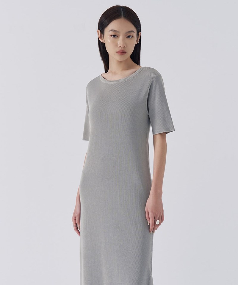 MOG99254-241 針織修身單衩長洋裝