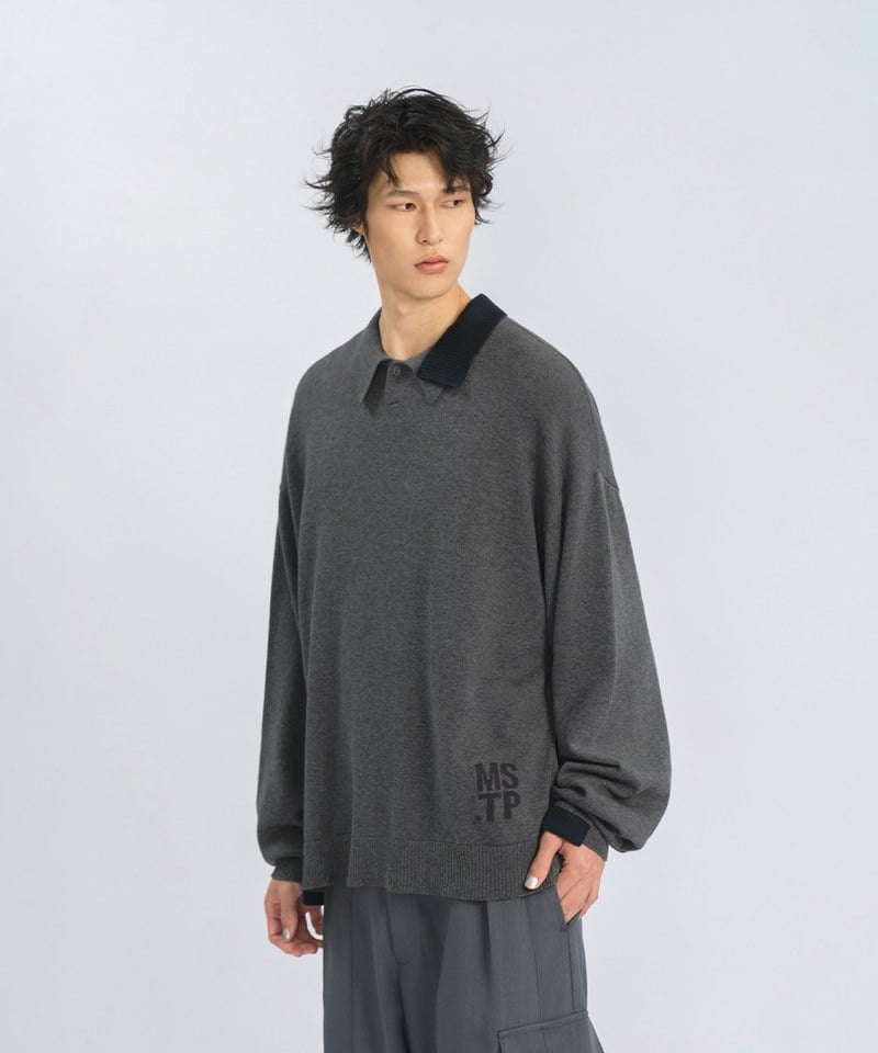 針織Polo衫 Off-balance Knit Polo Shirt