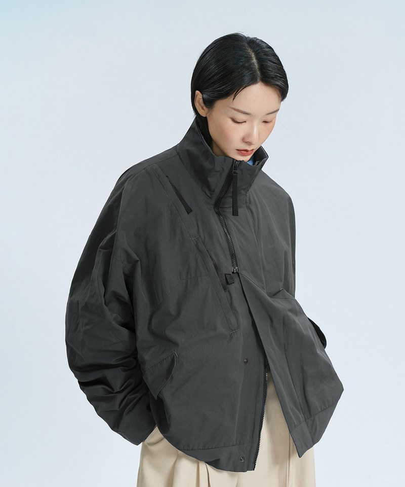 立領外套 Geometric Cutting Hi-Collar Jacket