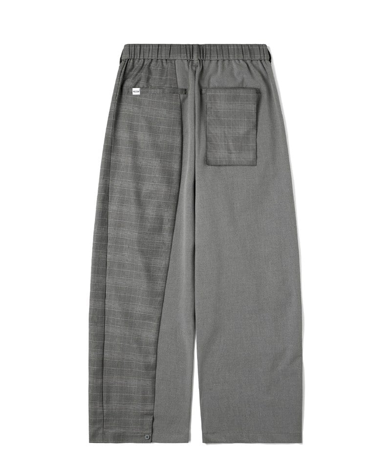 格紋拼接長褲 Asymmetrical Panel Trousers