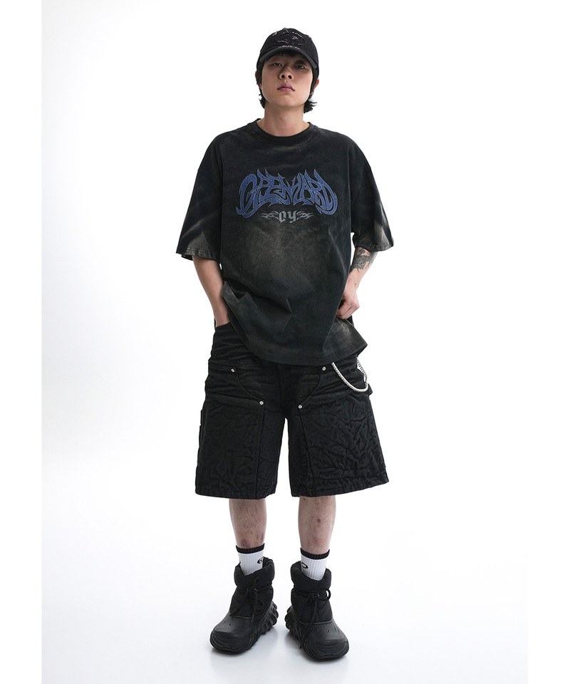 水洗印花短TEE VINTAGE WASHED OYPD T