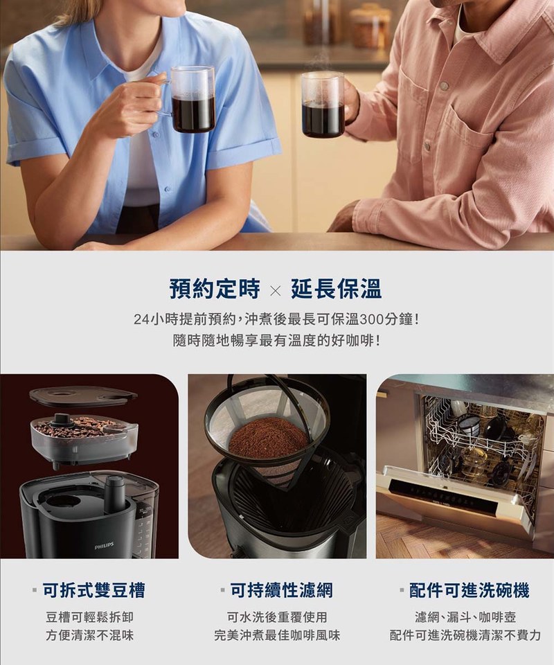 PHL3910-242 飛利浦 全自動雙研磨美式咖啡機 HD7900＊50