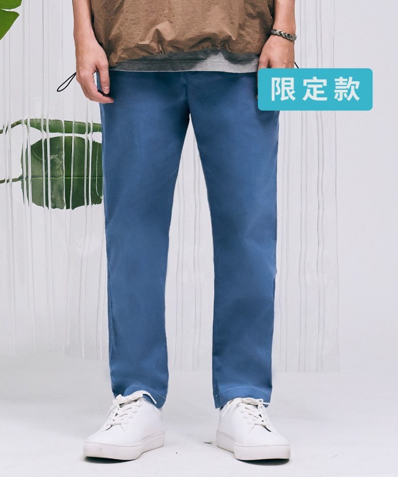  1616 LOKA 斜紋棉彈性修身長褲 - 灰藍-XL