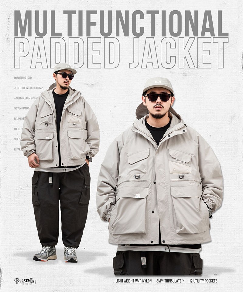 多功能連帽鋪棉外套 MULTIFUNCTIONAL HOODED PADDED JACKET