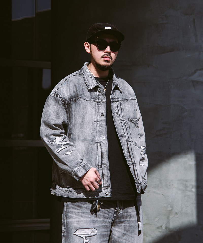 PSV1112-251 五週年限定破壞工藝牛仔外套 DESTROYED EFFECT SELVEDGE DENIM JACKET