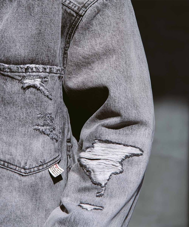 PSV1112-251 五週年限定破壞工藝牛仔外套 DESTROYED EFFECT SELVEDGE DENIM JACKET