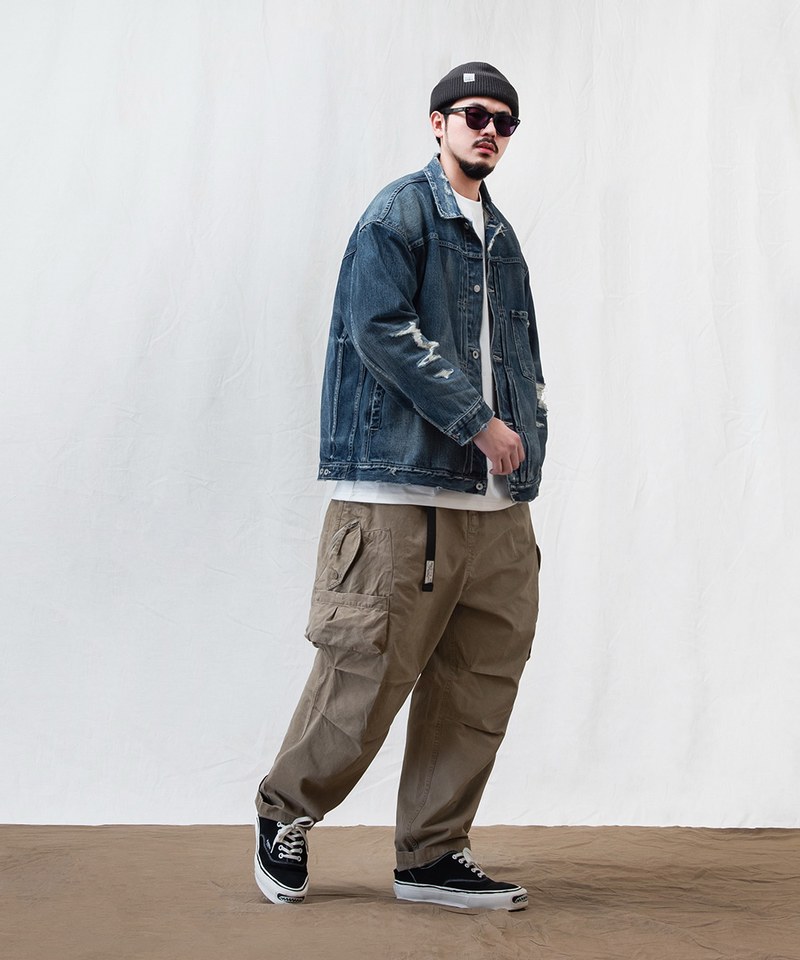 PSV1614-251 口袋水洗長褲 UNIQUE POCKET DESIGN TAPERED PANTS