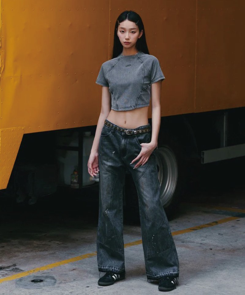 SNS0006W-241 微高領上衣 Washed Cropped Top