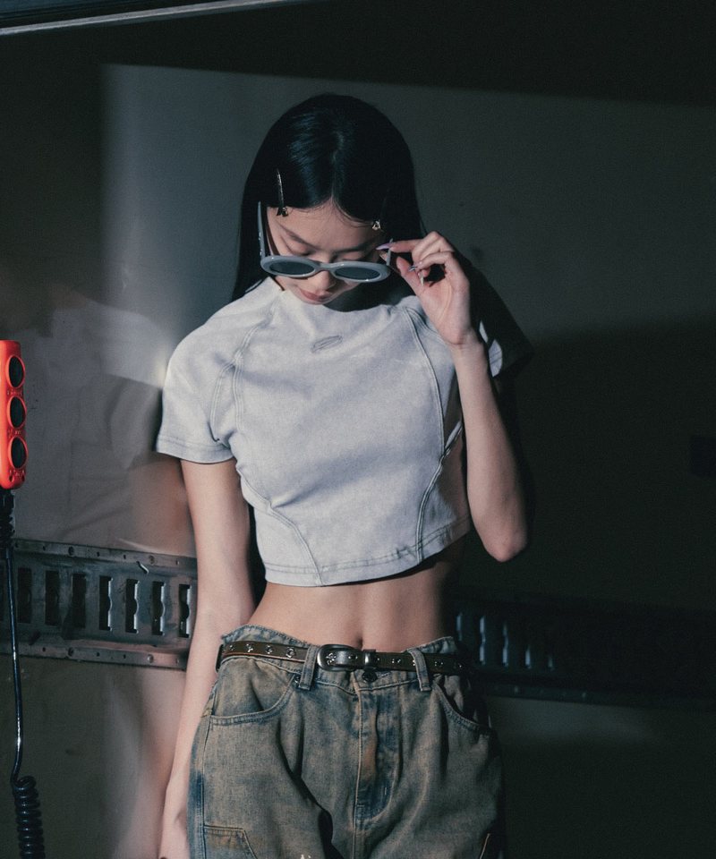 SNS0006W-241 微高領上衣 Washed Cropped Top