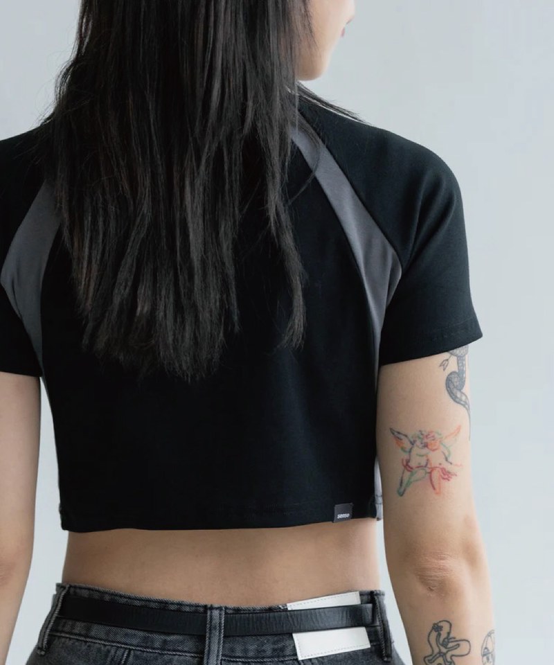 拼接短袖上衣 Patch Cropped Top