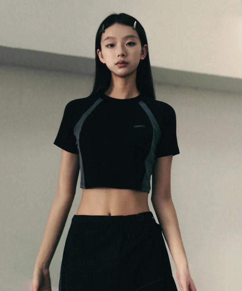 拼接短袖上衣 Patch Cropped Top