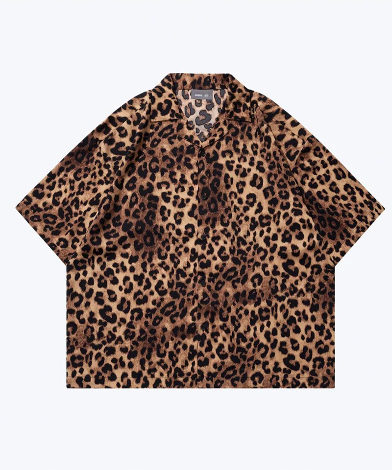 豹紋開領襯衫 Leopard＆Bone Overprint Collar Shirt