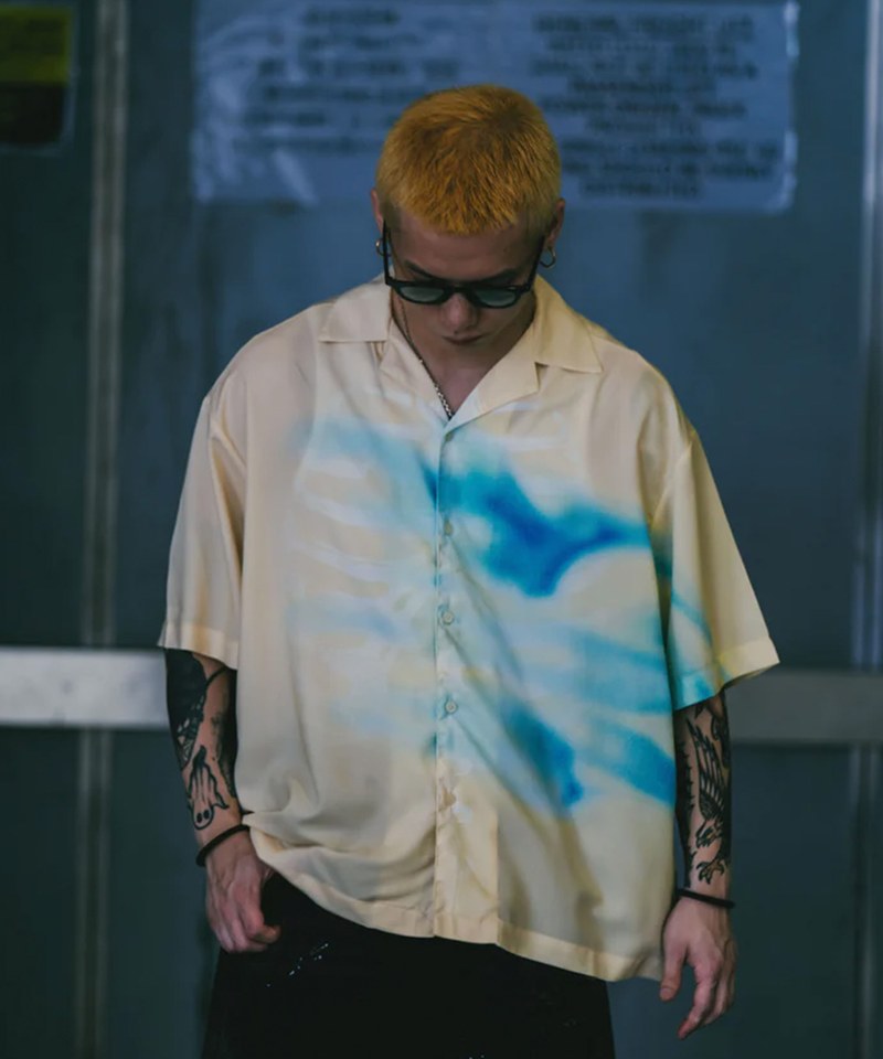 SNS0219-241 印花開領襯衫 Flame＆Bone Overprint Collar Shirt