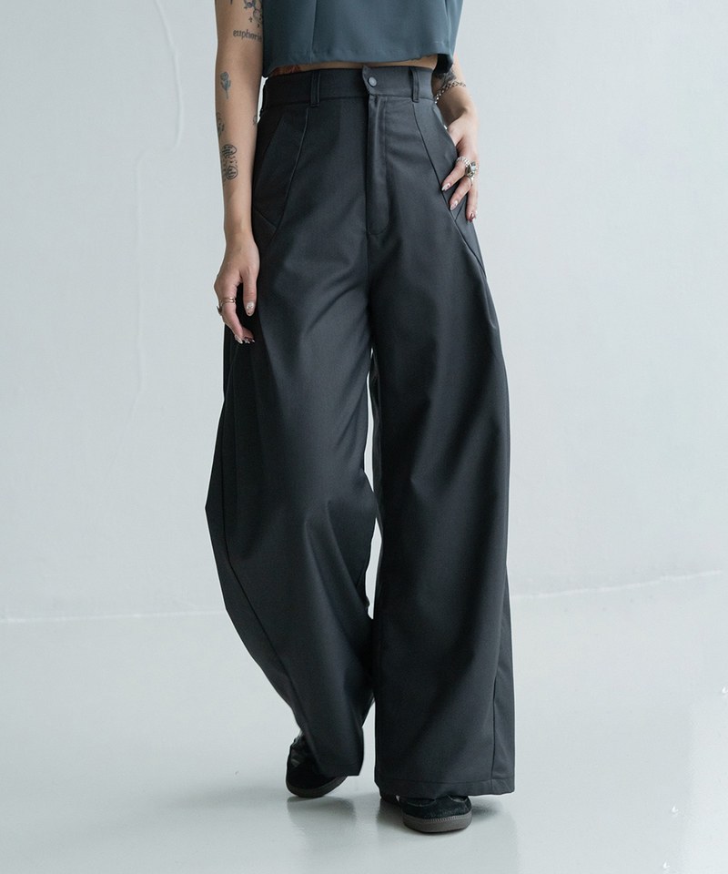 SNS1613W-241 休閒西裝寬褲 Loose BootCut Pleated Trousers