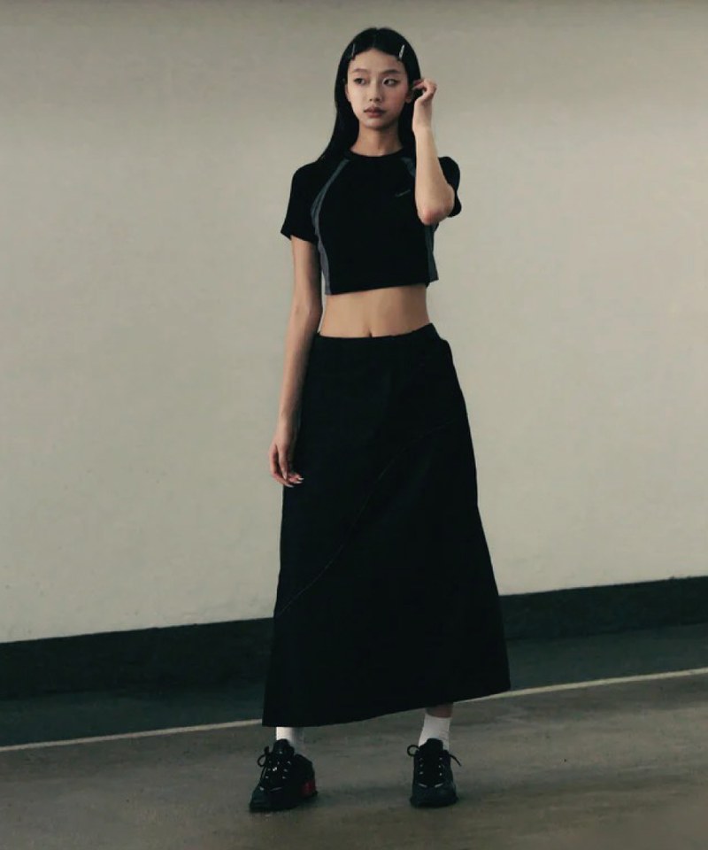 不對稱剪裁長裙 Slash Technical Wrap Skirts