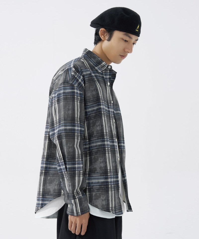 格紋印花襯衫 Printed Checkered Shirt