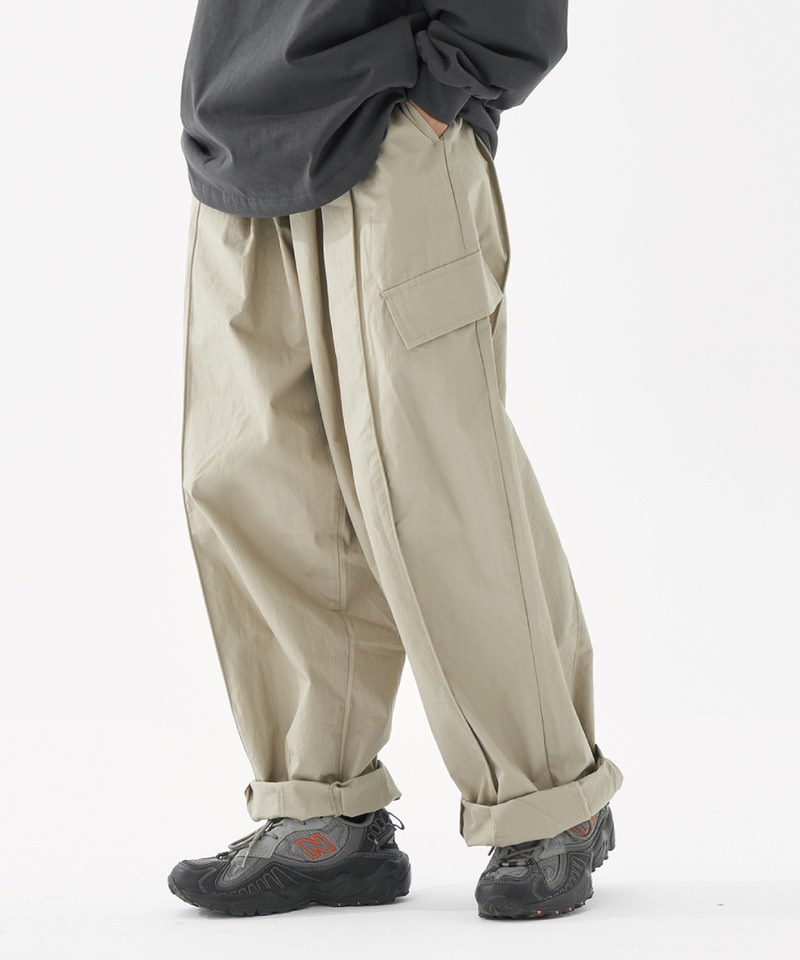 TBS1605-241 縫線翻蓋假口袋長褲 Faked Pockets Binding Relaxed Pants