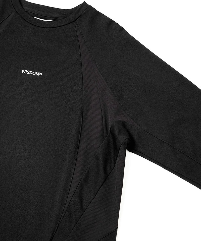 拼布設計長袖上衣 TENCEL BLOCKING LS TEE