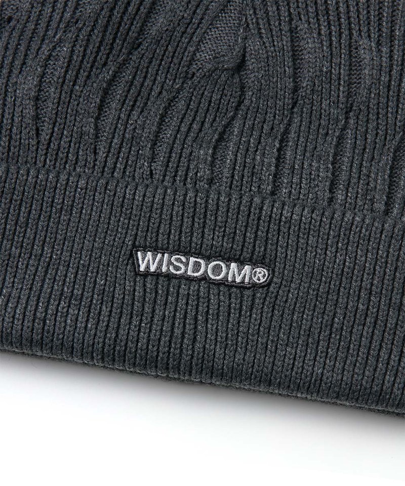 WDM2346-242 可翻折短毛帽 WISDOM LOGO BEANIE