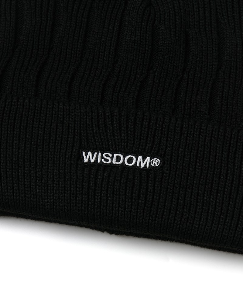 WDM2346-242 可翻折短毛帽 WISDOM LOGO BEANIE