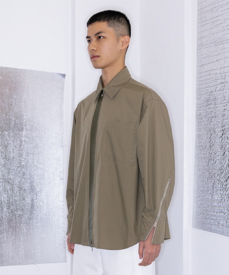 ATS0201-232 拉鍊襯衫 COTTON ZIP-UP SHIRT